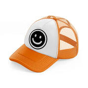 smiley face black & white-orange-trucker-hat
