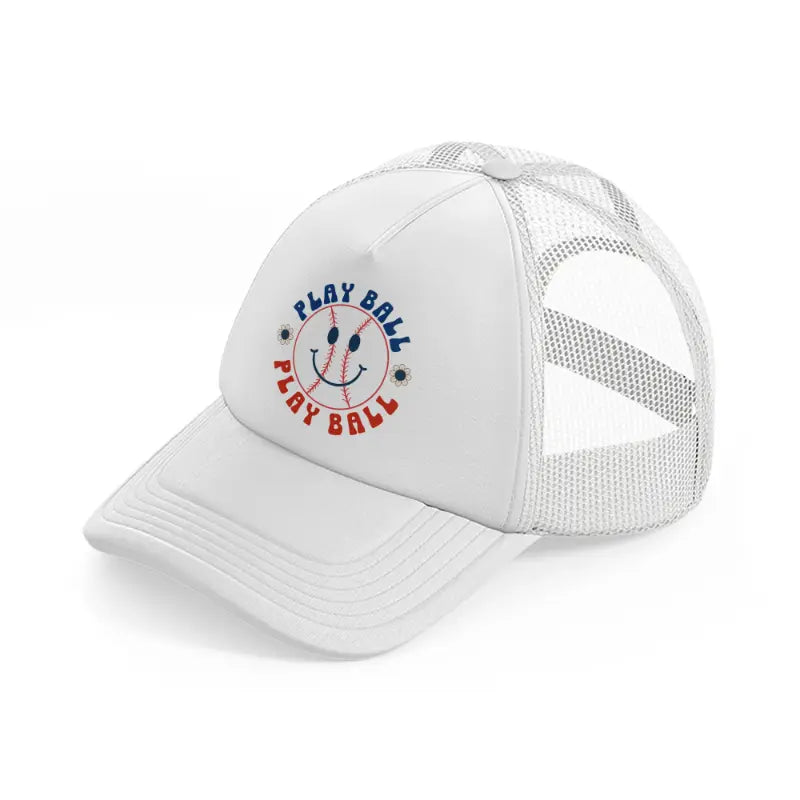 play ball-white-trucker-hat