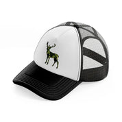 camo deer-black-and-white-trucker-hat