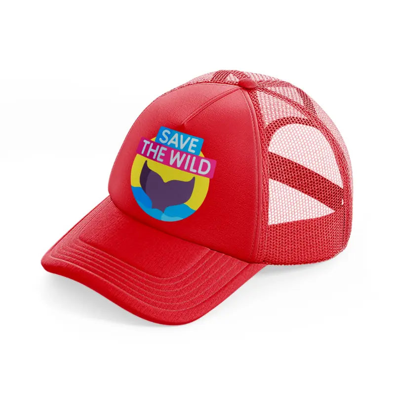 save the wild (1) red trucker hat