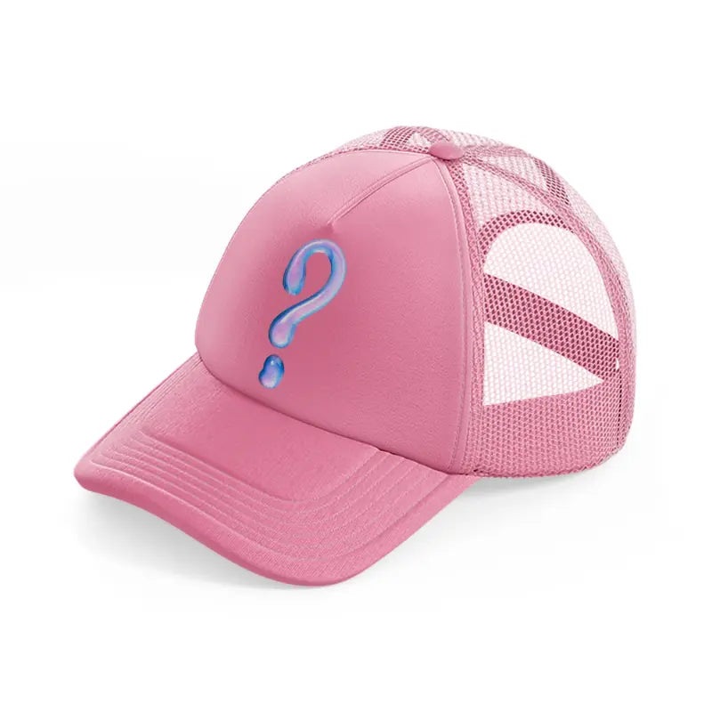 question mark-pink-trucker-hat