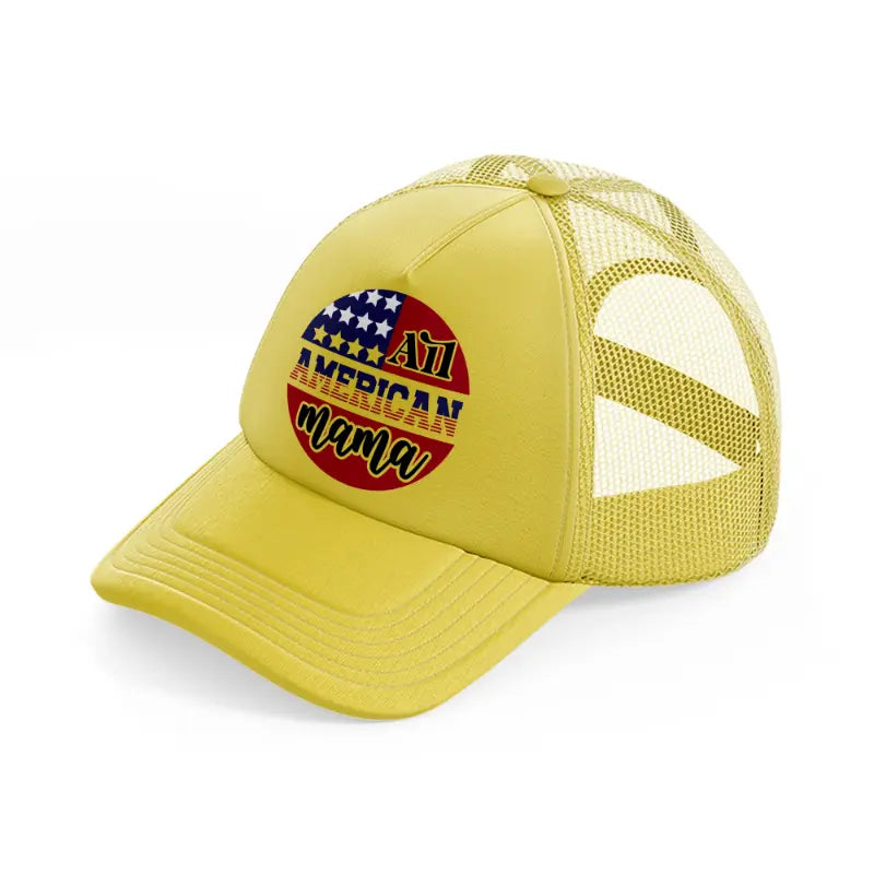 all american mama-01-gold-trucker-hat