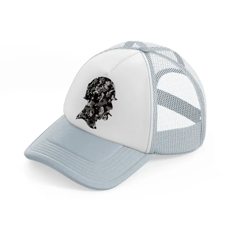 camo soldier grey trucker hat