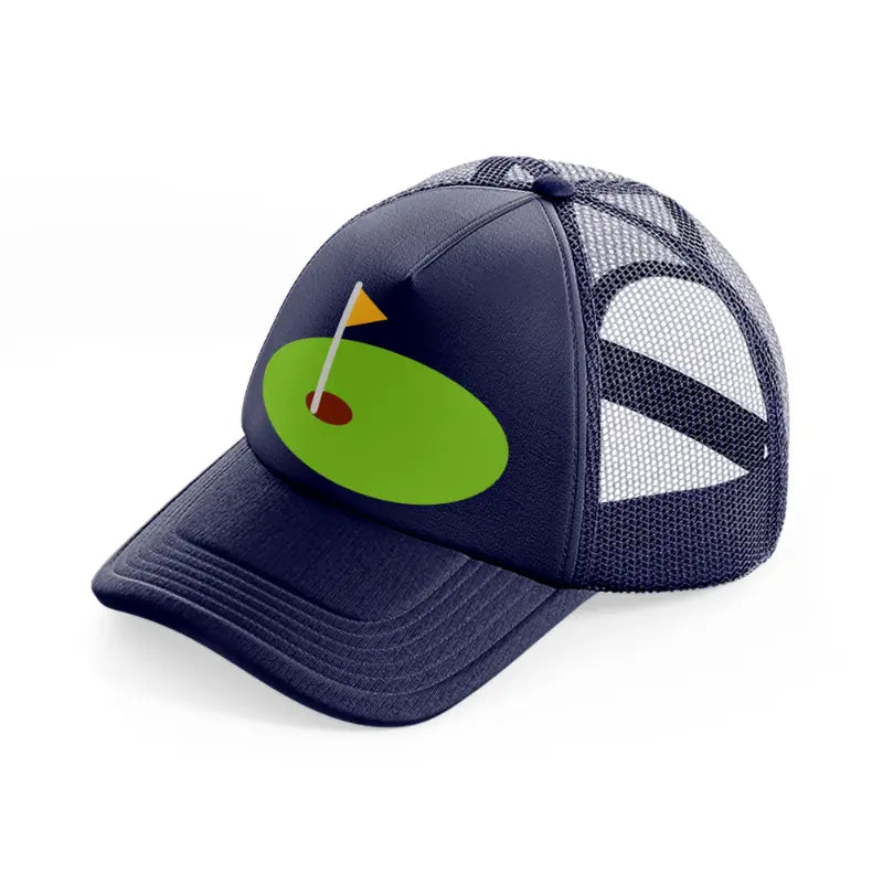 mini golf field navy blue trucker hat