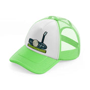 golf ball with stick-lime-green-trucker-hat