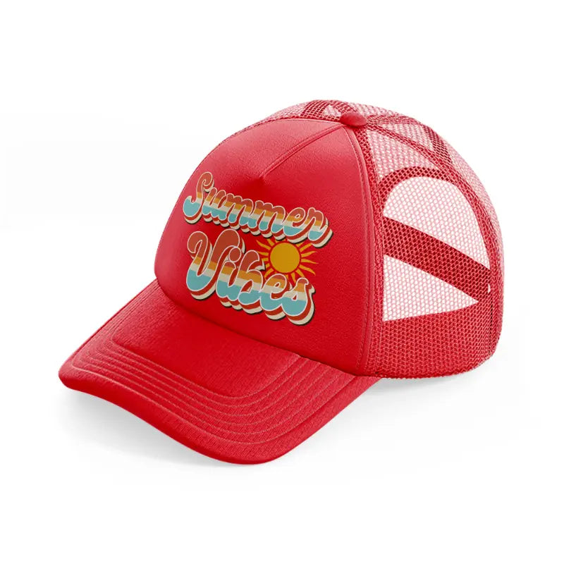 summer vibes retro-red-trucker-hat