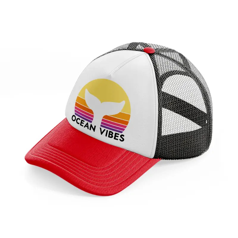 ocean vibes-red-and-black-trucker-hat