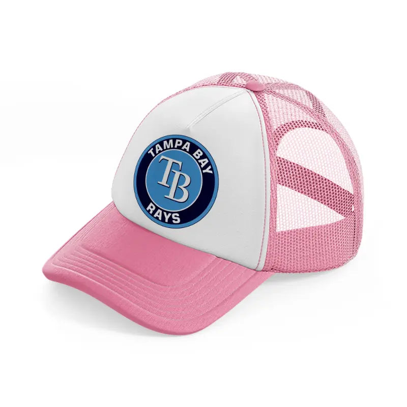 tampa bay rays badge-pink-and-white-trucker-hat