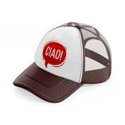 ciao red bubble-brown-trucker-hat