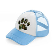 dog paw camo-sky-blue-trucker-hat