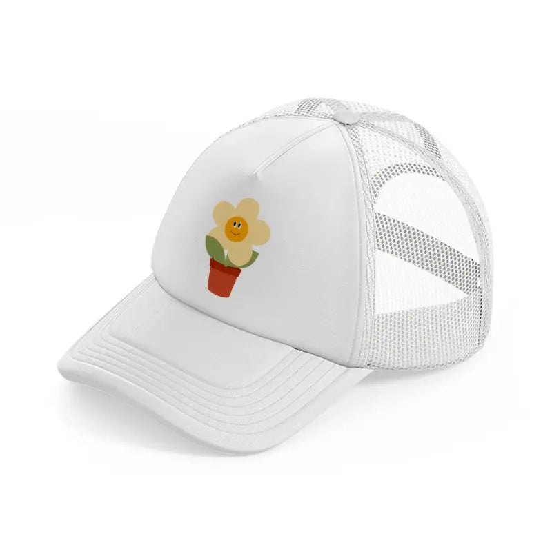 flowerpot white trucker hat