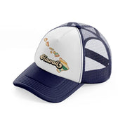 hawaii navy blue and white trucker hat