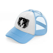 hunter with dog-sky-blue-trucker-hat
