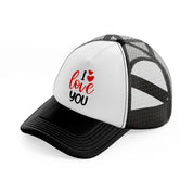 i love you hearts-black-and-white-trucker-hat