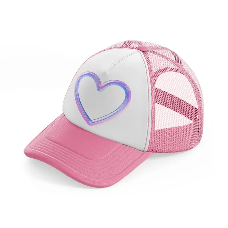 purple heart-pink-and-white-trucker-hat