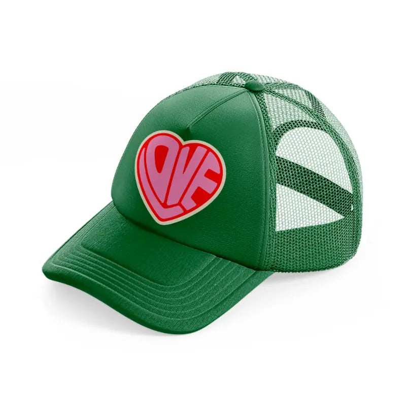 groovy-love-sentiments-gs-08-green-trucker-hat