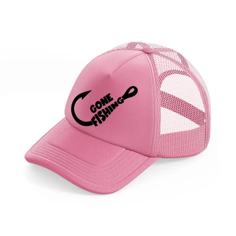 gone fishing hook-pink-trucker-hat