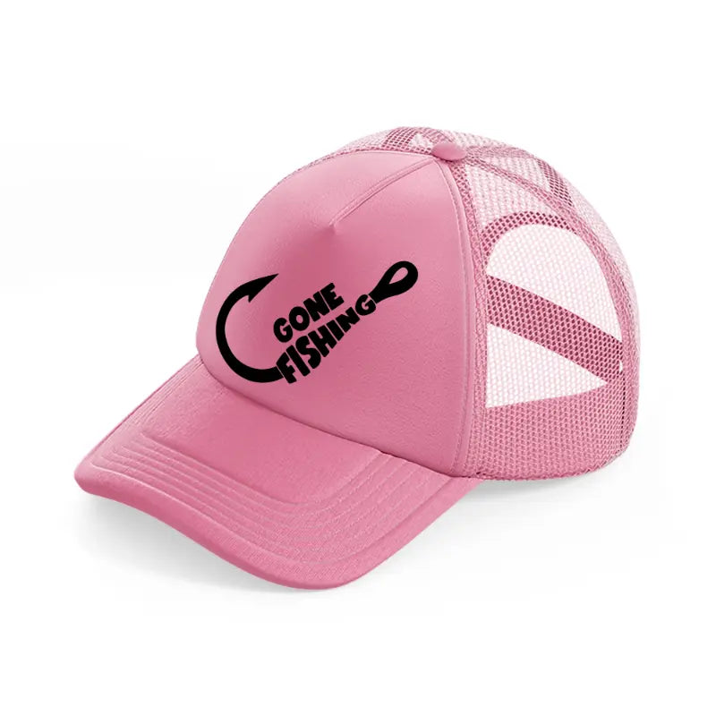 gone fishing hook pink trucker hat