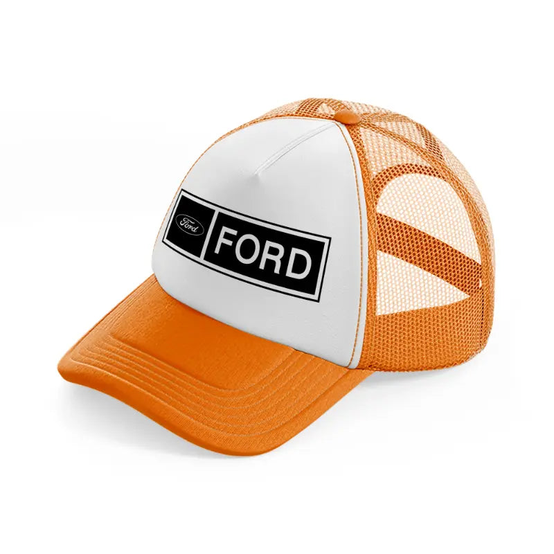 ford b&w orange trucker hat