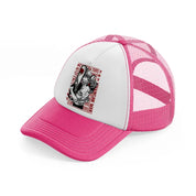 denji and pochita-neon-pink-trucker-hat