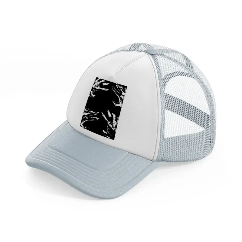 ghost hands grey trucker hat