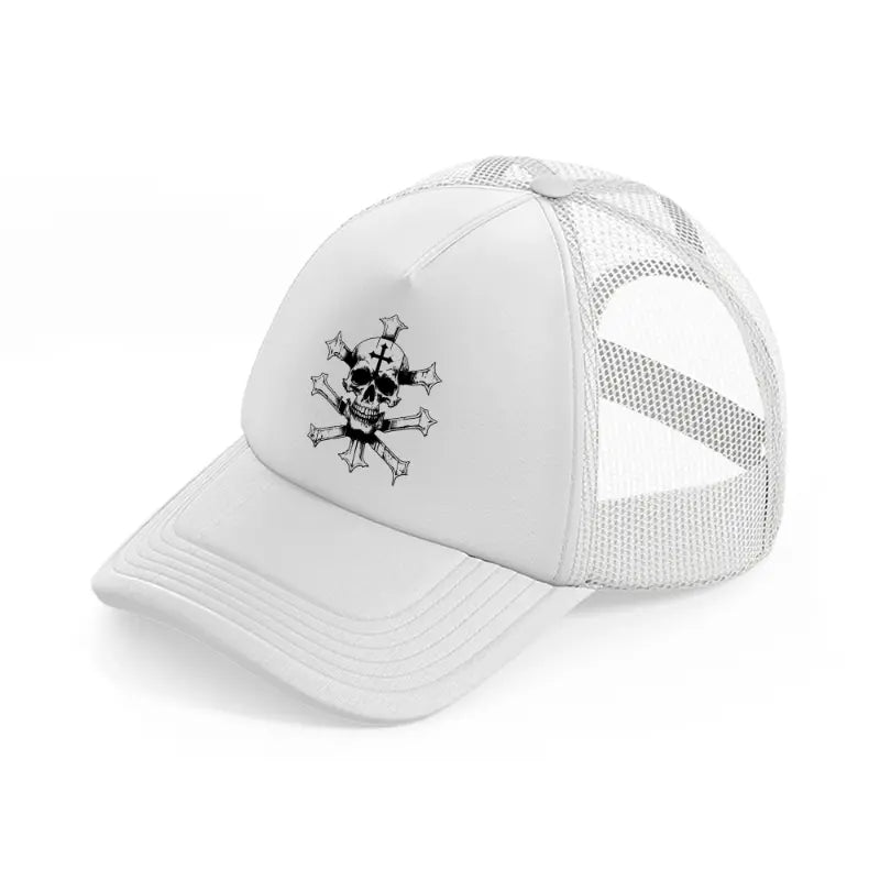 skull cross-white-trucker-hat