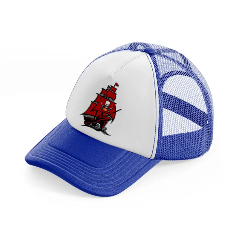 tampa bay buccaneers boat emblem-blue-and-white-trucker-hat