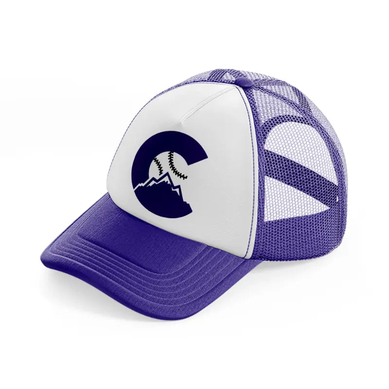 colorado rockies badge-purple-trucker-hat