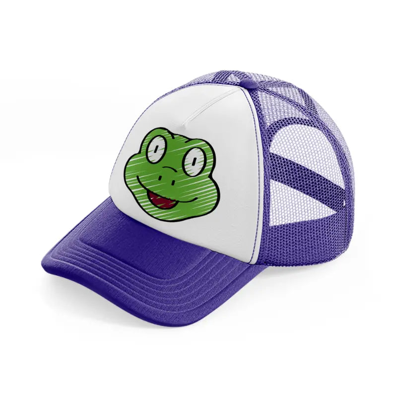 038 frog purple trucker hat