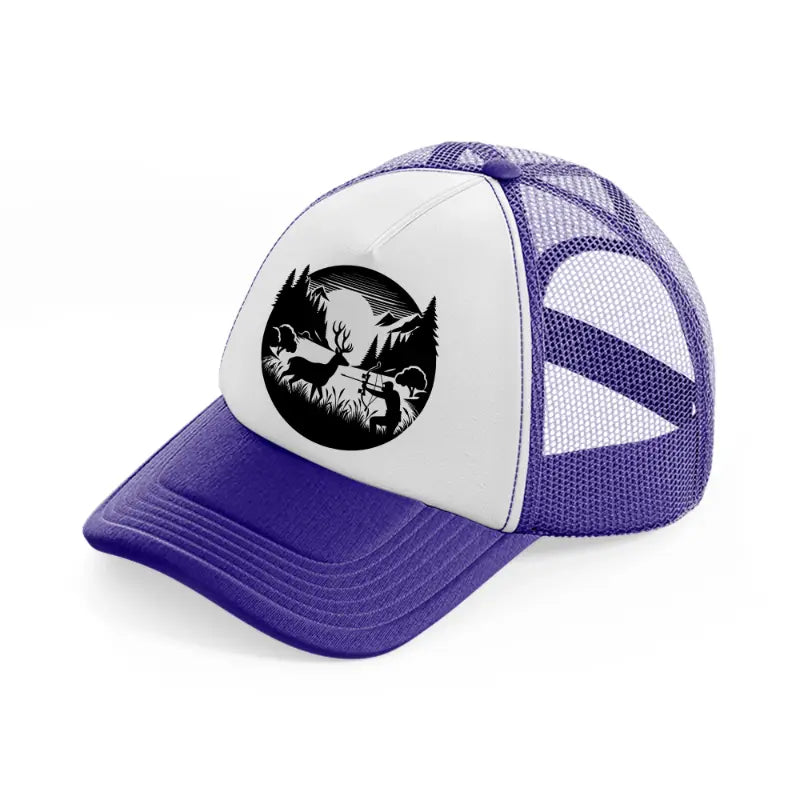 deer hunter purple trucker hat