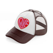 groovy love sentiments gs 08 brown trucker hat