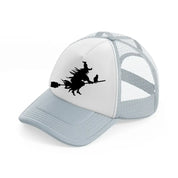 flying witch-grey-trucker-hat