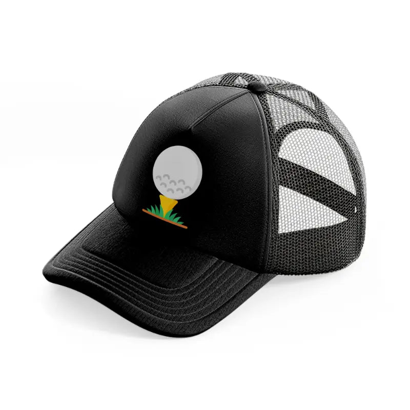golf ball in grass-black-trucker-hat