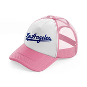 los angeles retro-pink-and-white-trucker-hat