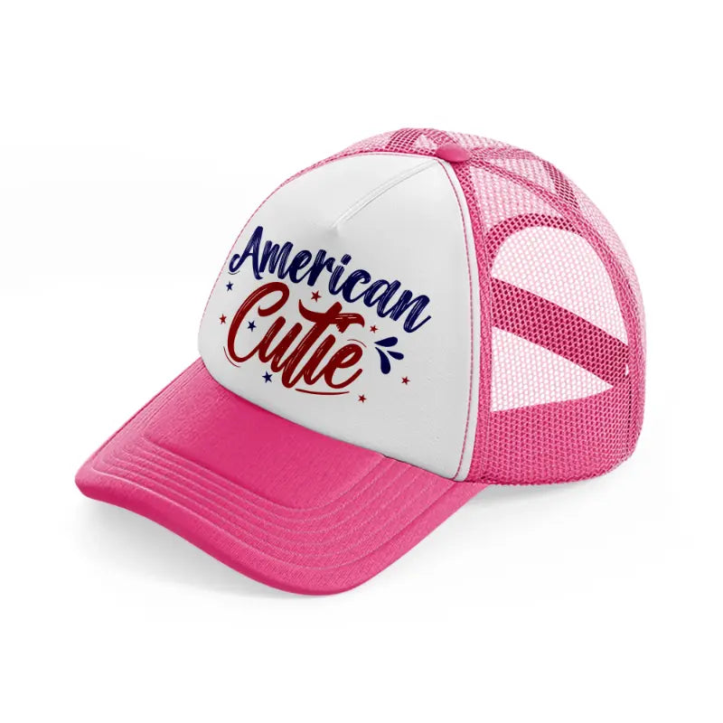 american cutie-01-neon-pink-trucker-hat