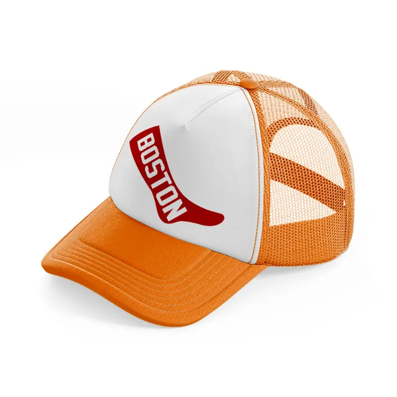 boston sock orange trucker hat