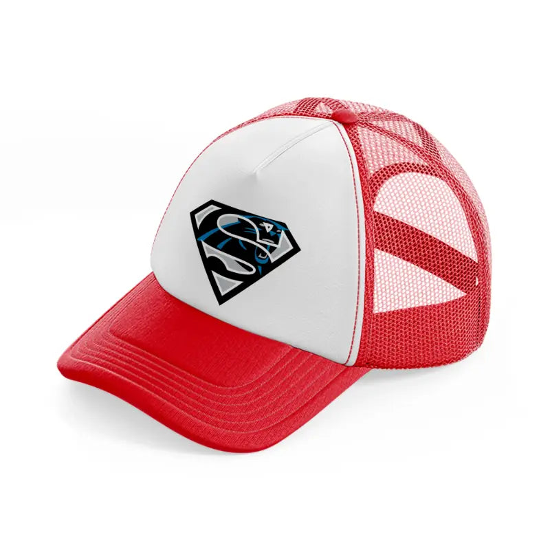 carolina panthers super hero-red-and-white-trucker-hat