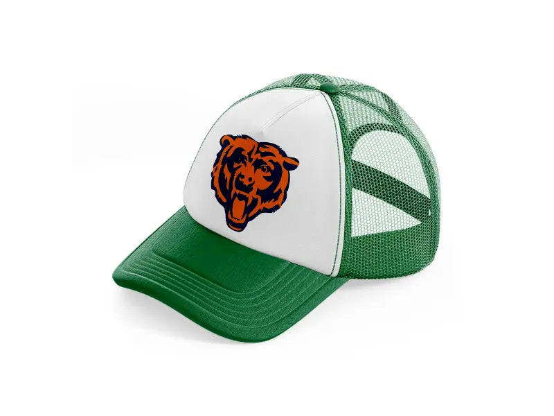 chicago bears emblem-green-and-white-trucker-hat