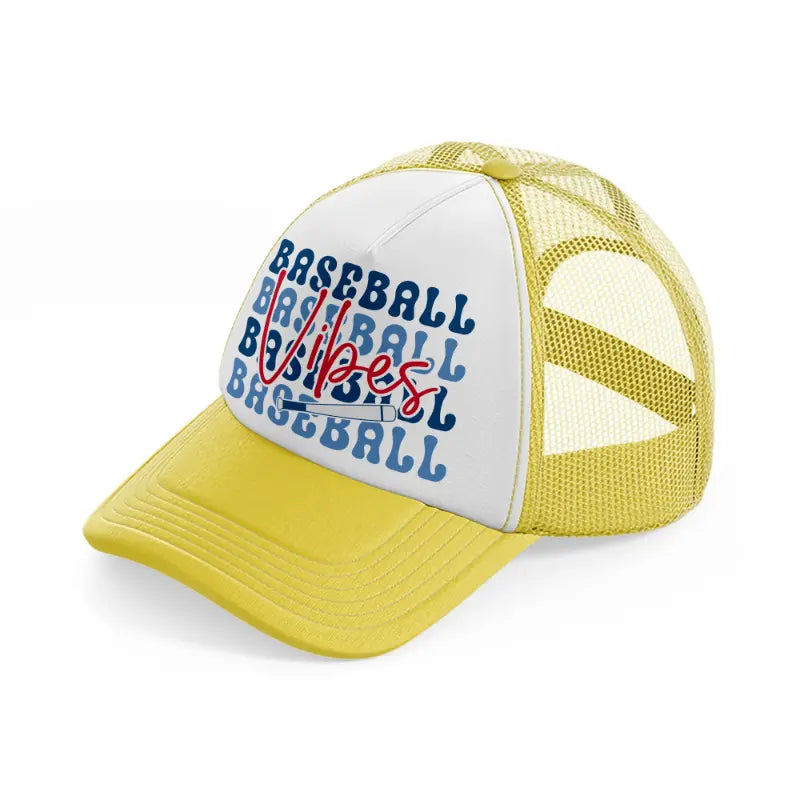 baseball vibes baseball-yellow-trucker-hat
