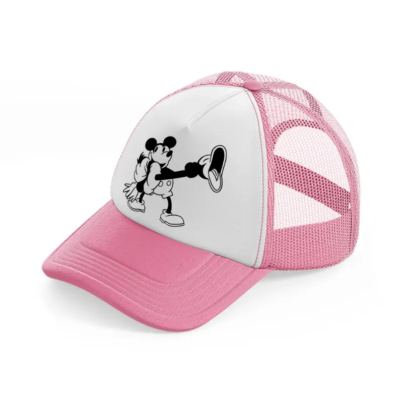 mickey bird-pink-and-white-trucker-hat