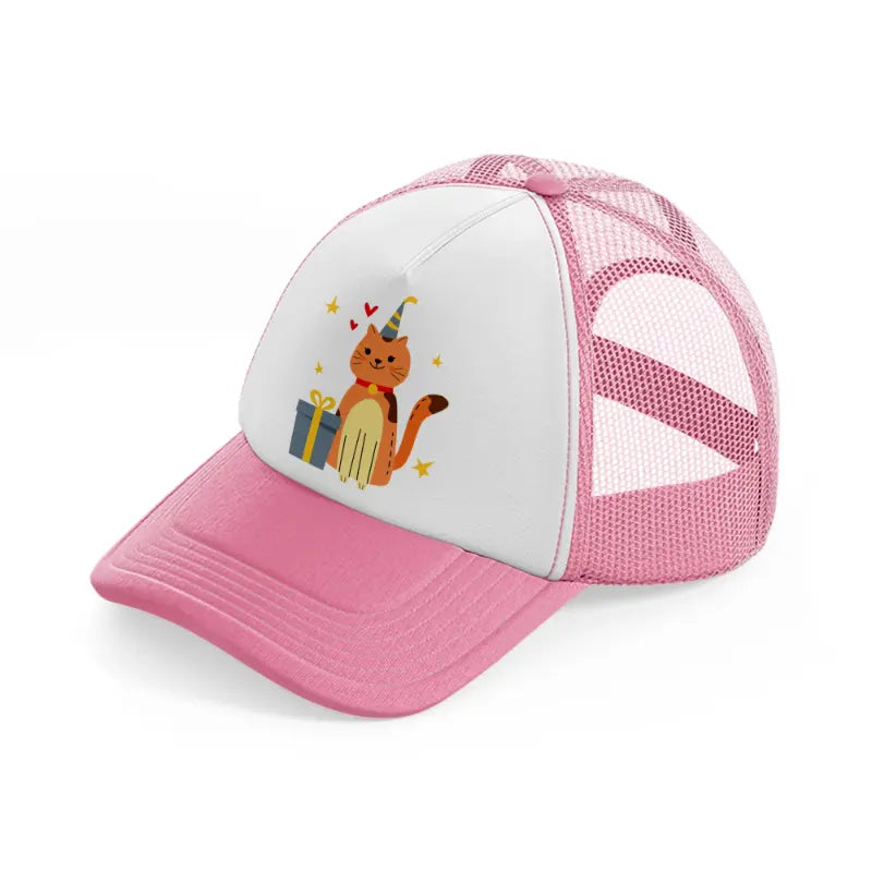 003 birthday pink and white trucker hat