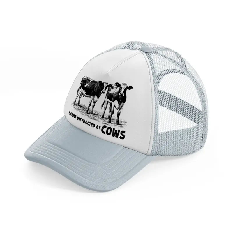 easily distracted by cows-grey-trucker-hat