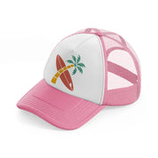summer surf club-pink-and-white-trucker-hat