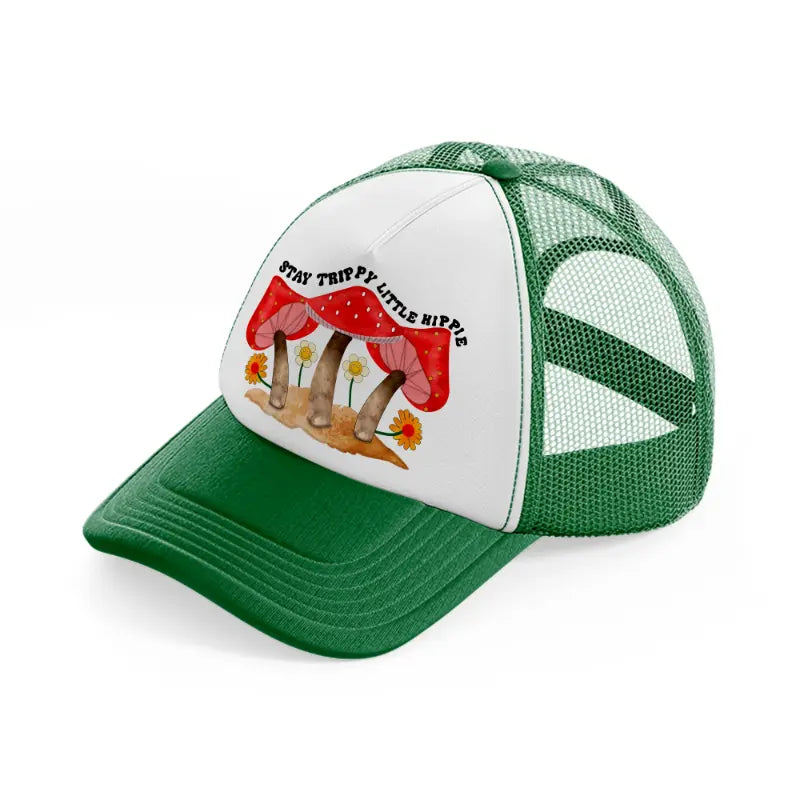 mashroom green and white trucker hat