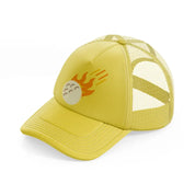 yellow golf ball-gold-trucker-hat