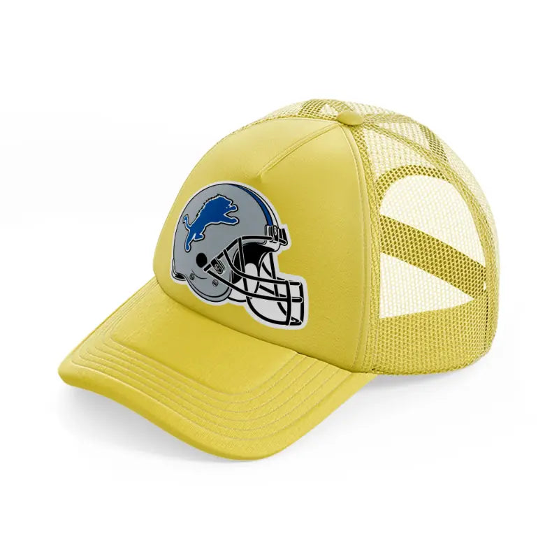 detroit lions helmet-gold-trucker-hat