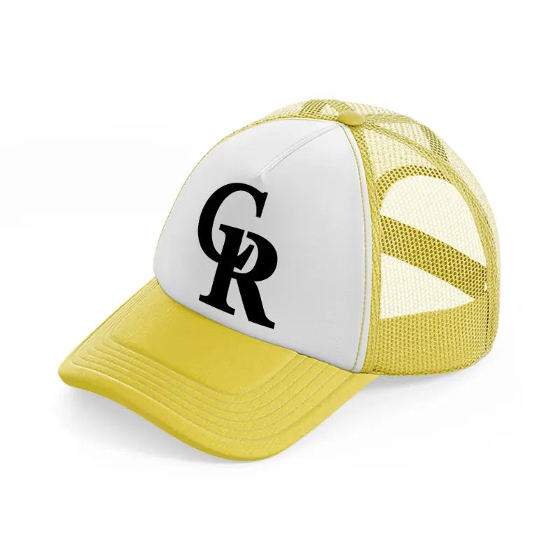 colorado rockies black and white-yellow-trucker-hat