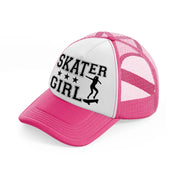 skater girl-neon-pink-trucker-hat