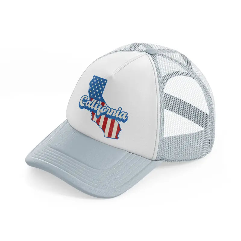 california flag grey trucker hat