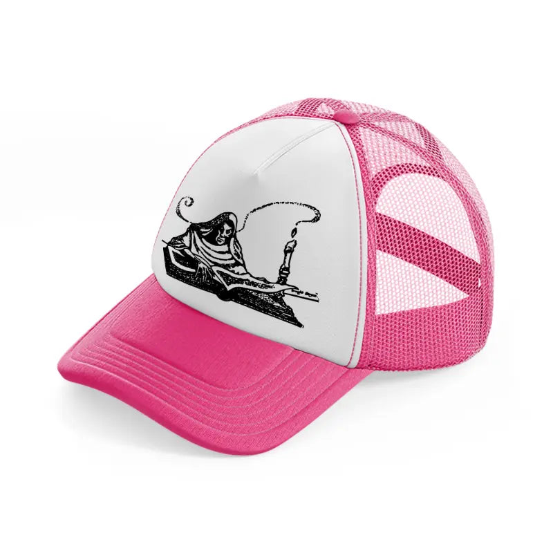 soul reaper neon pink trucker hat